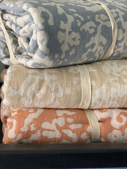 Roma 100% Cotton Blanket-Throw- 3 colors