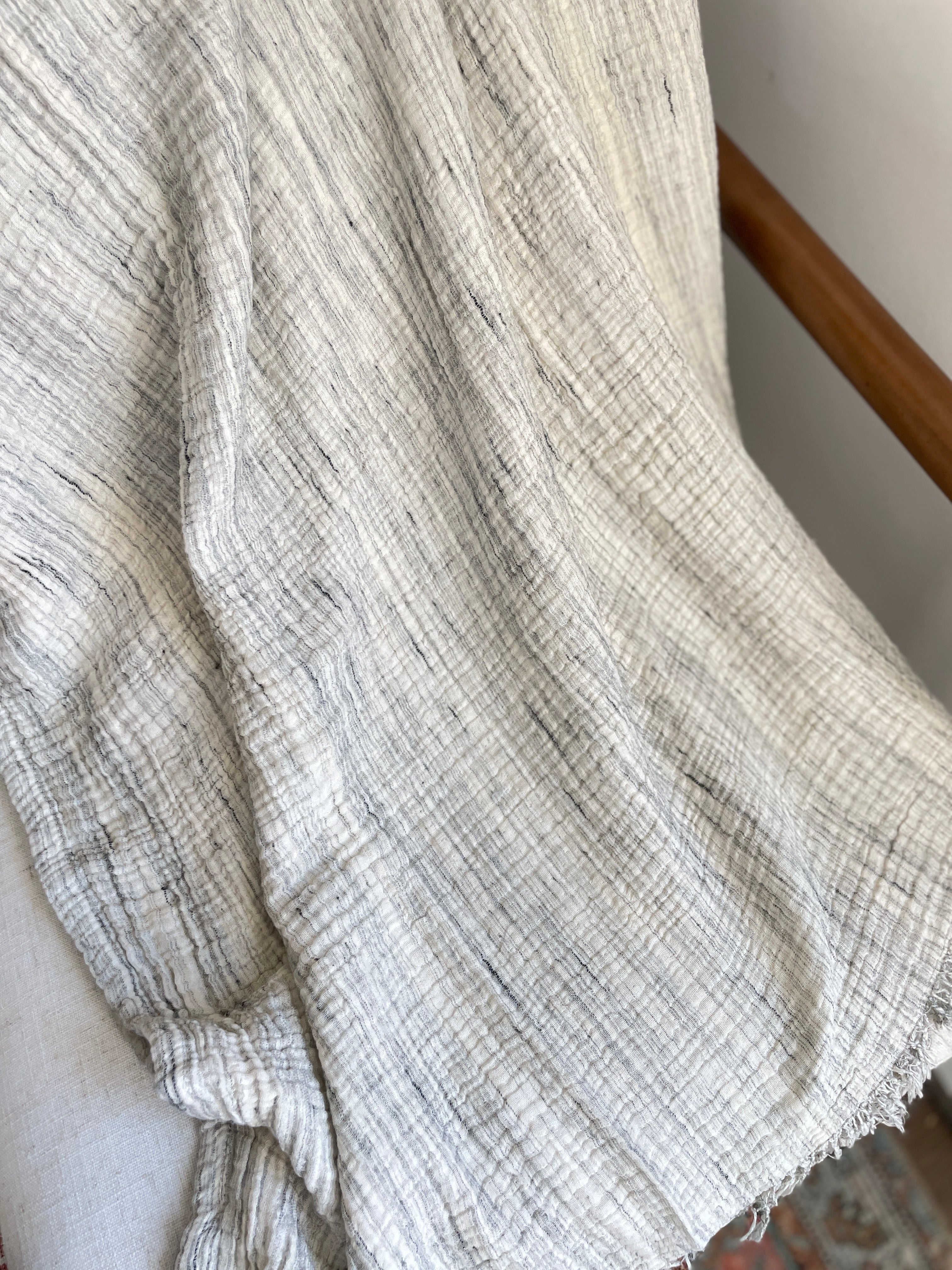 Soho 4 Layer crinkled Muslin Throw- 2 colors