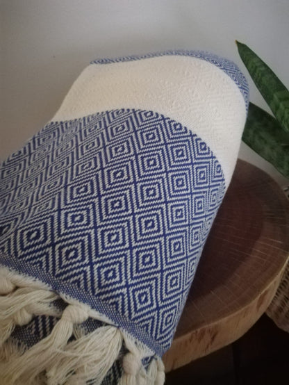 Efes Diamond 100 % Cotton Throw Blanket-3 colors