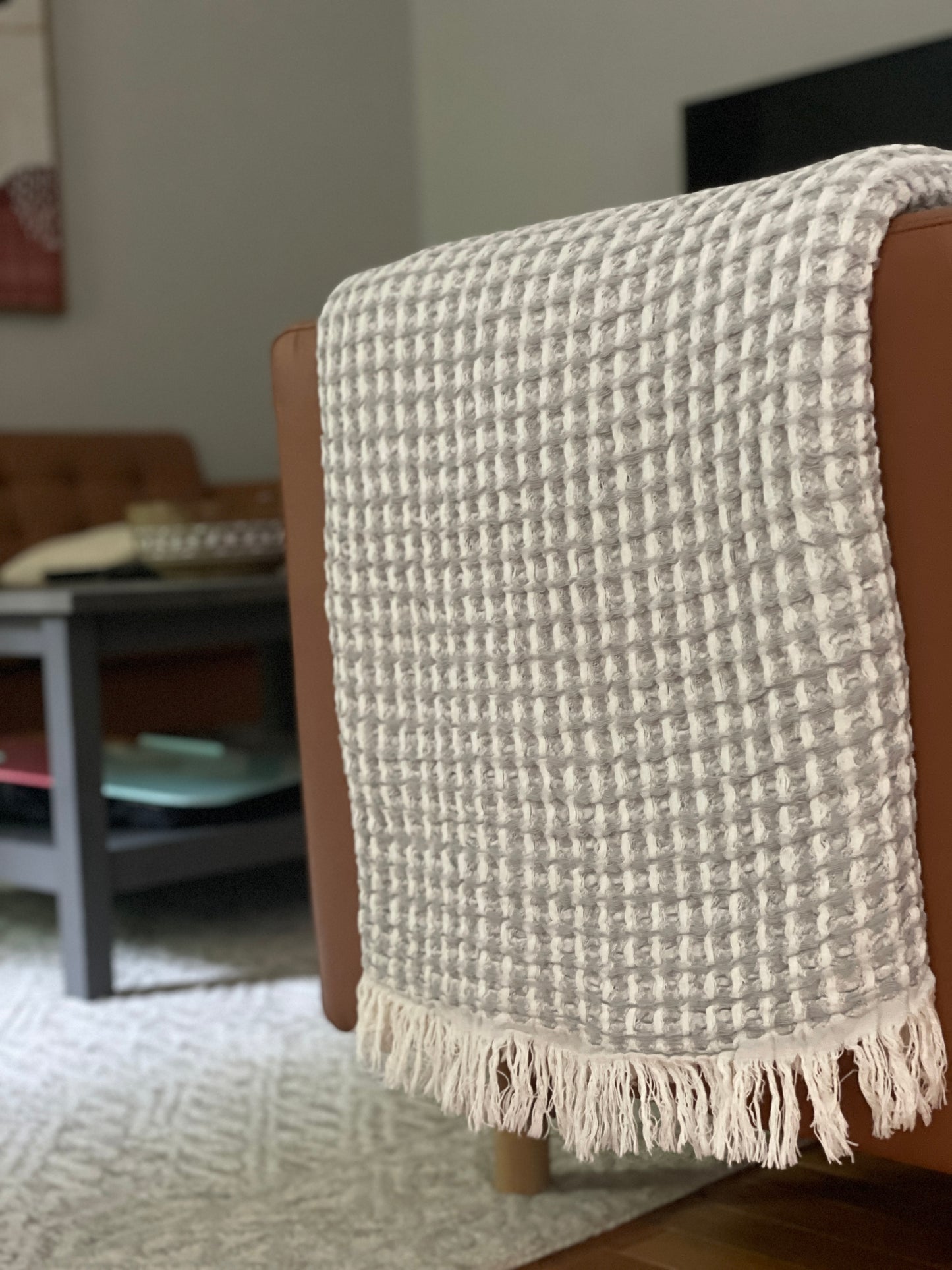 Cloud Waffle Weave 100% Cotton Blanket