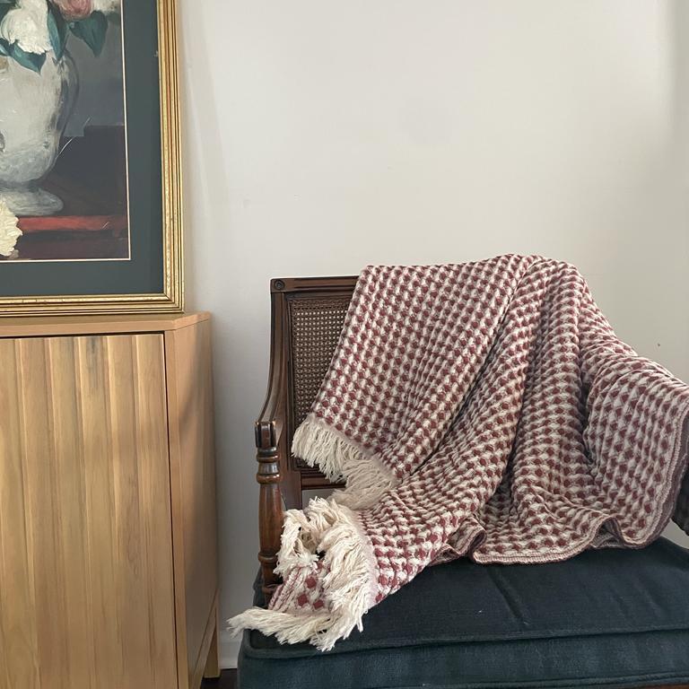 Burgundy Cloud Waffle 100% Cotton Blanket