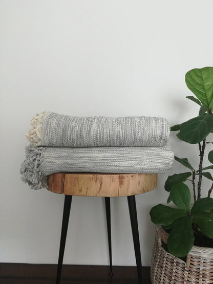 Joyful Tassel- Melange  100% Cotton Throw Blanket 4 colors