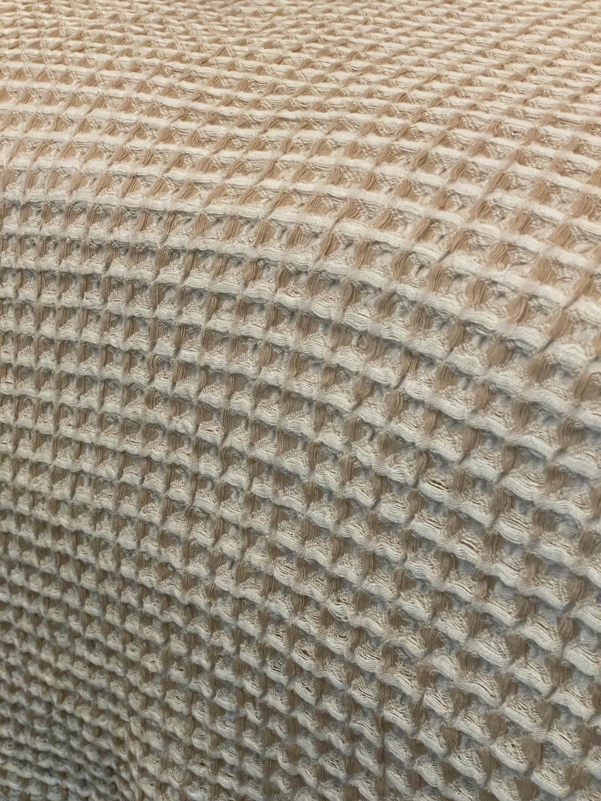 Beige | Waffle Weave Cotton Throw Blanket | Aesthetic Lightweight Turkish Soft Cotton Eco friendly Blanket for Bedroom Decor | Twin XL| Full